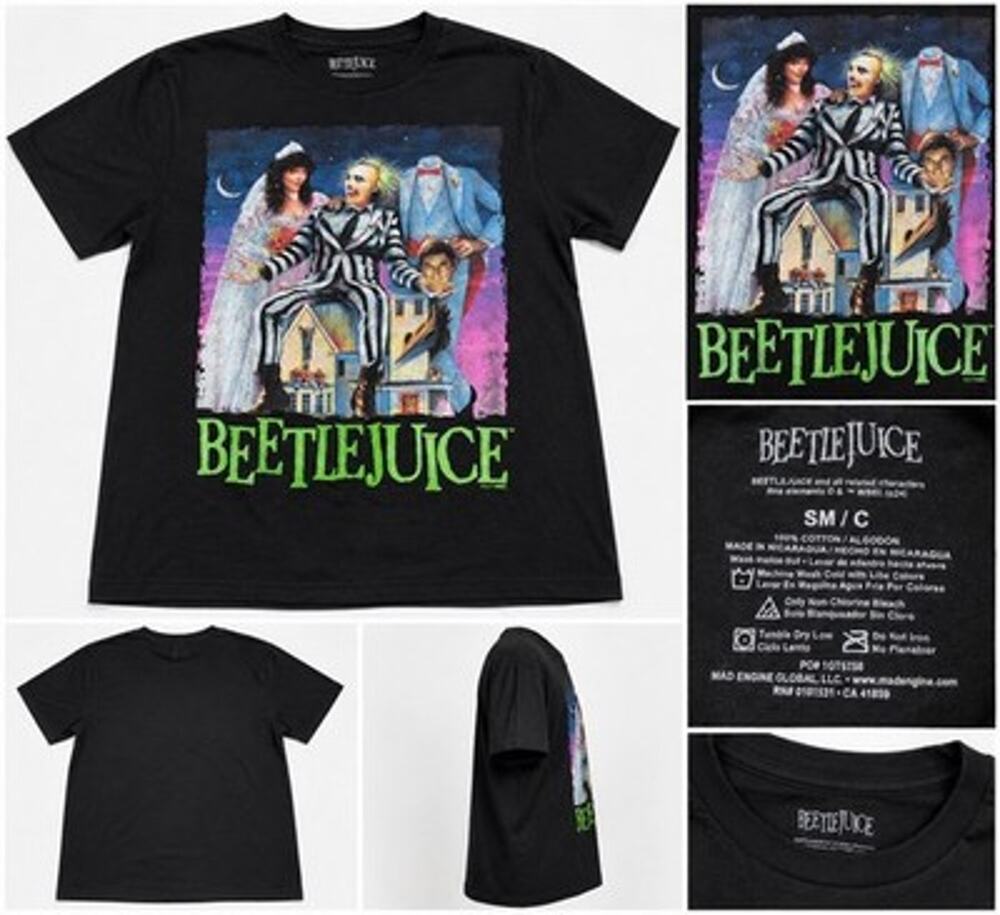 Beetlejuice Movie Graphic T-Shirt Black Short Sleeve Women’s Small